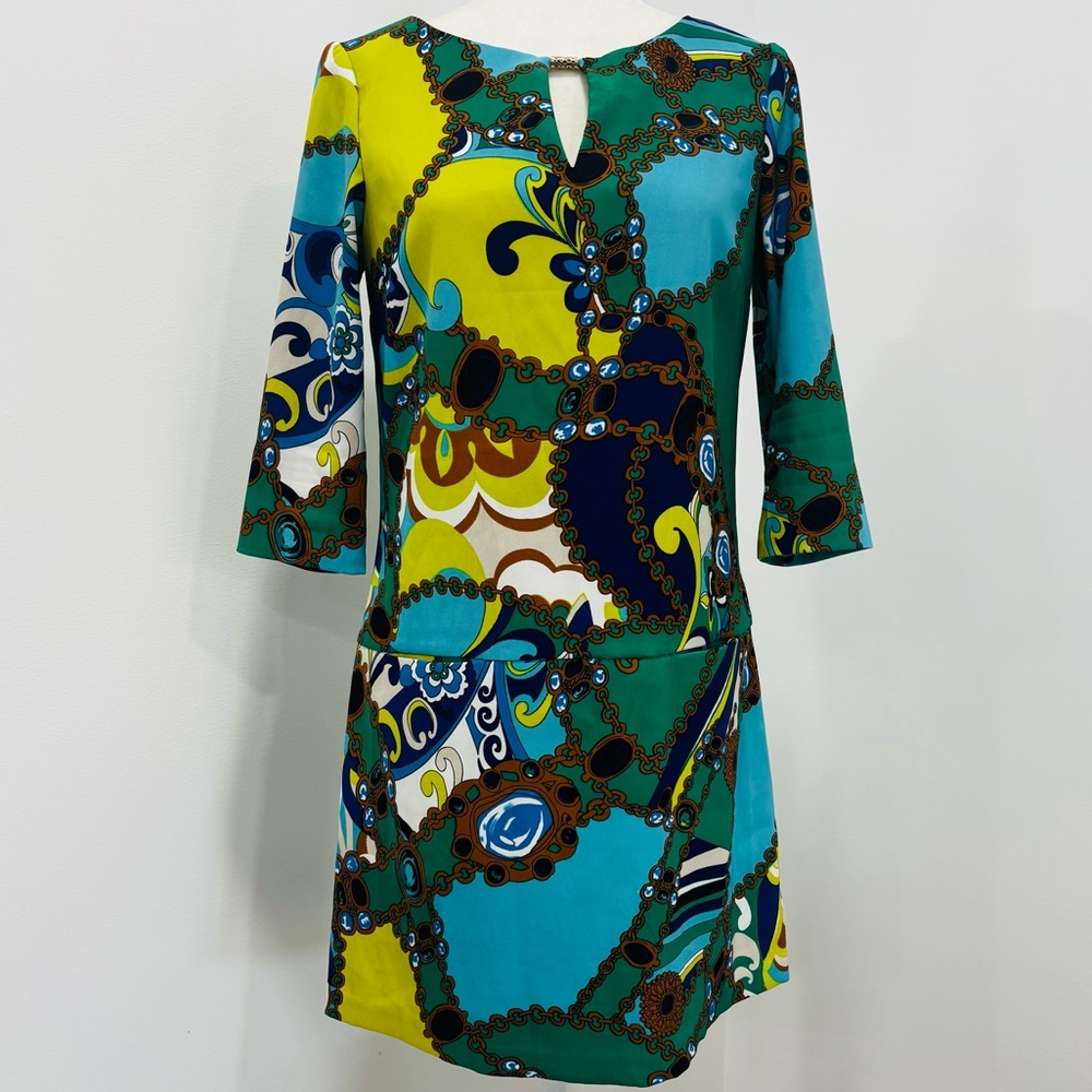 Signature By Sangria Funky Colorful Drop-waist Gogo Dress Womens size 6